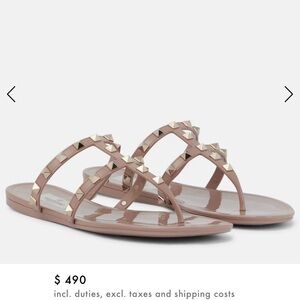 Valentino Garavani Studded Sandals, Poudre (color), Size 41